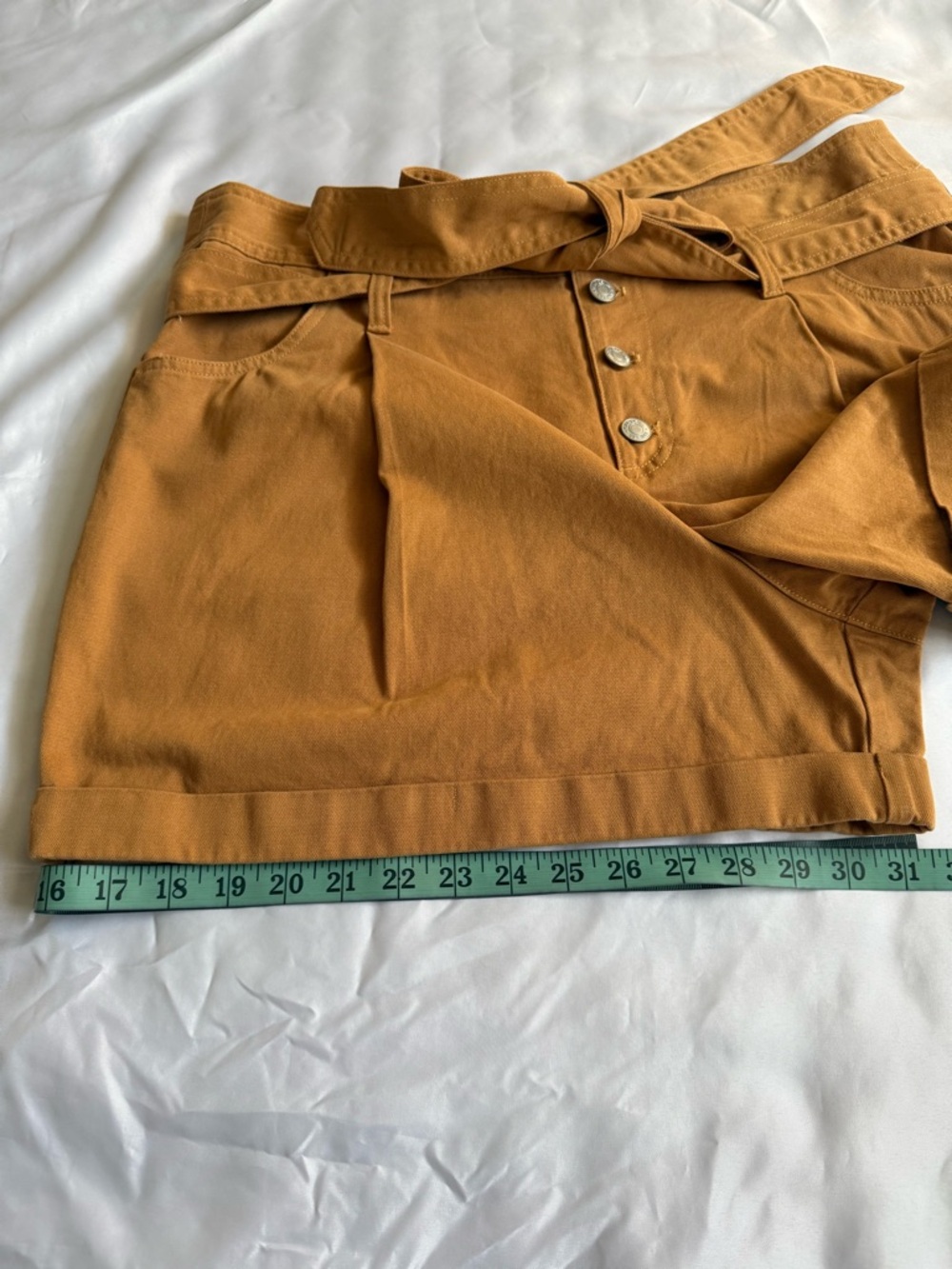 GAP Women’s Rust-Orange High-Waist Belted Shorts 16 - Picture 10 of 14